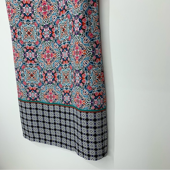 Cynthia Rowley Multicolored Vibrant Geometric Floral Short Sleeve Dress Size 10 - Picture 12 of 16